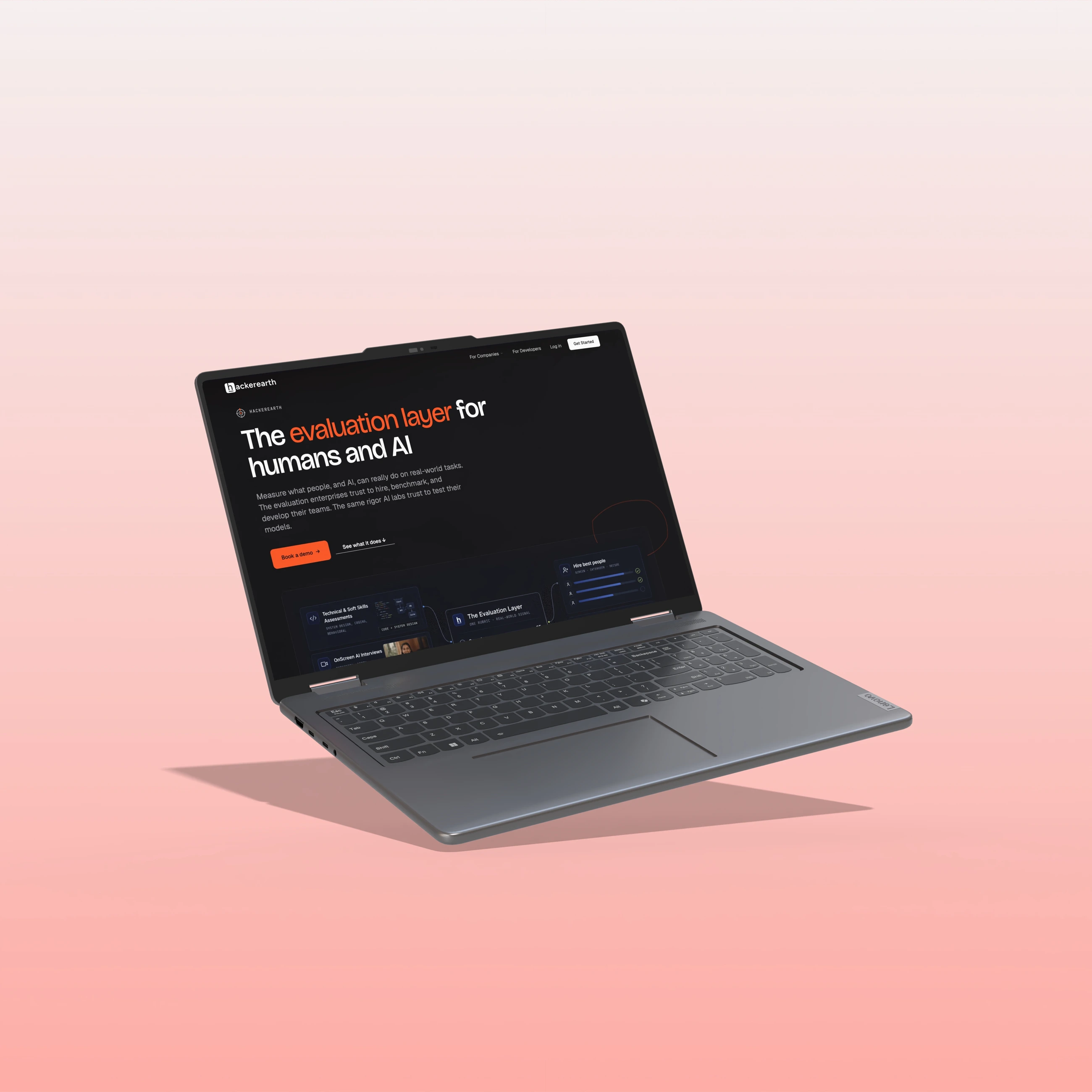 HackerEarth website on a laptop