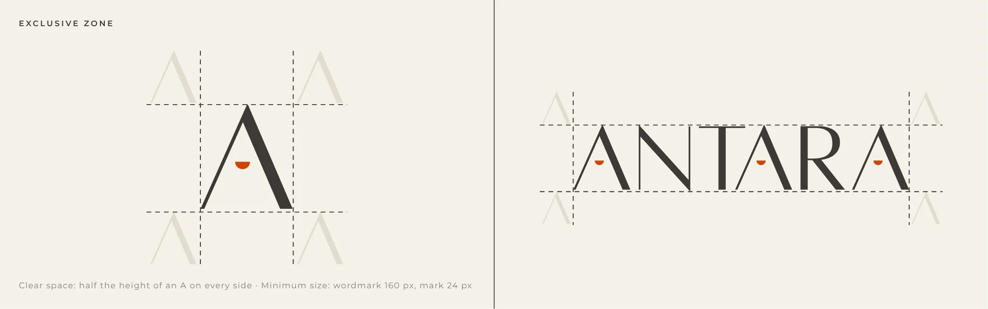 Antara logo clear space
