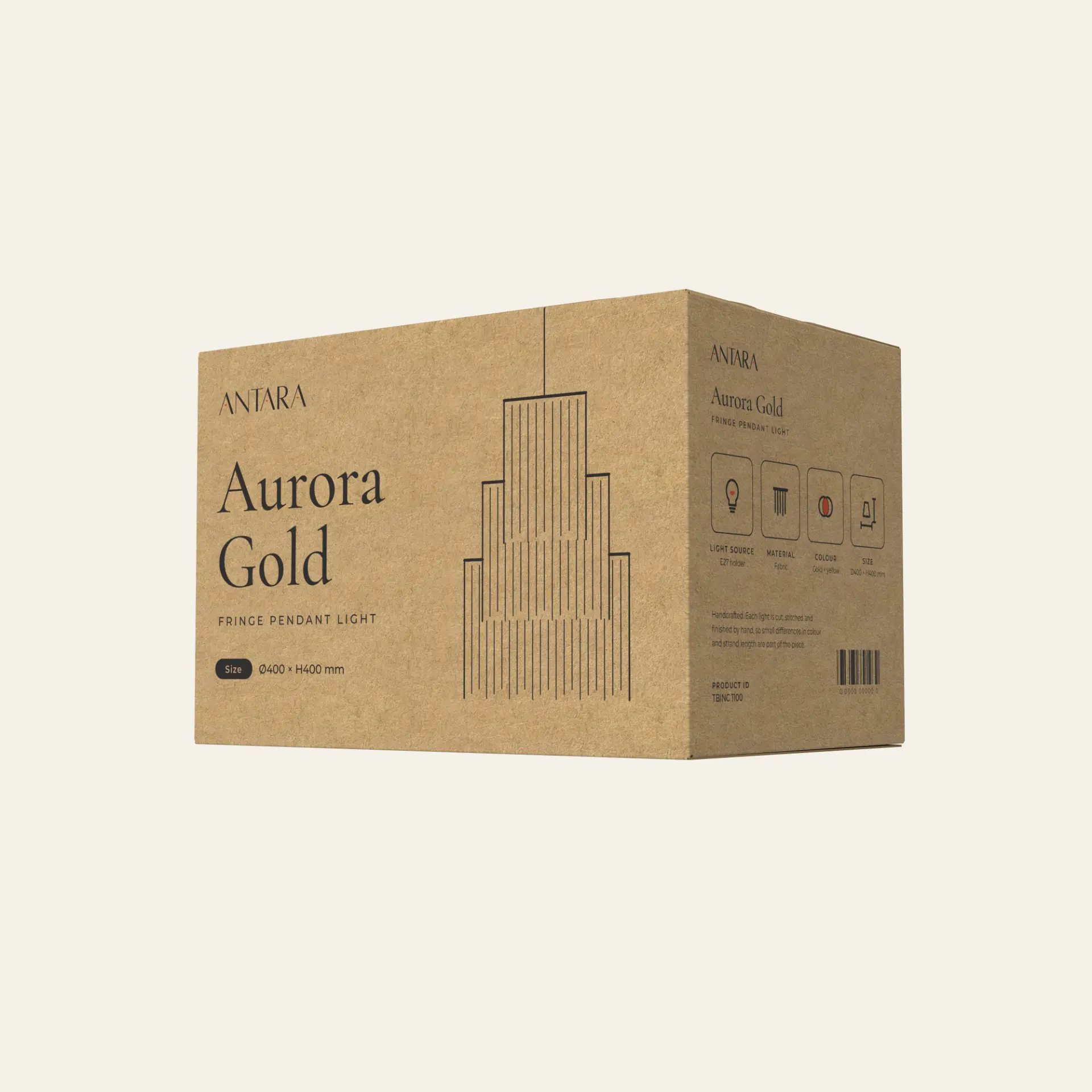 Antara Aurora Gold packaging box render