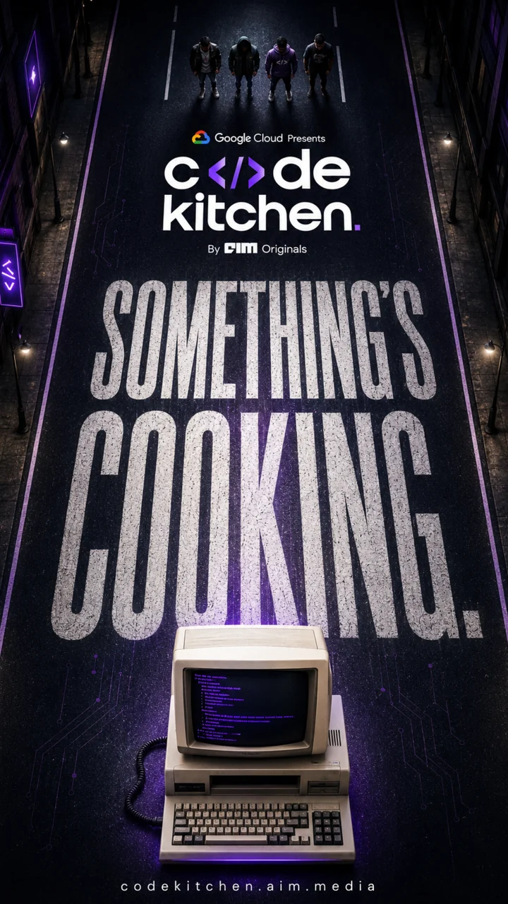 Code Kitchen Instagram story: Something's cooking, with a retro computer